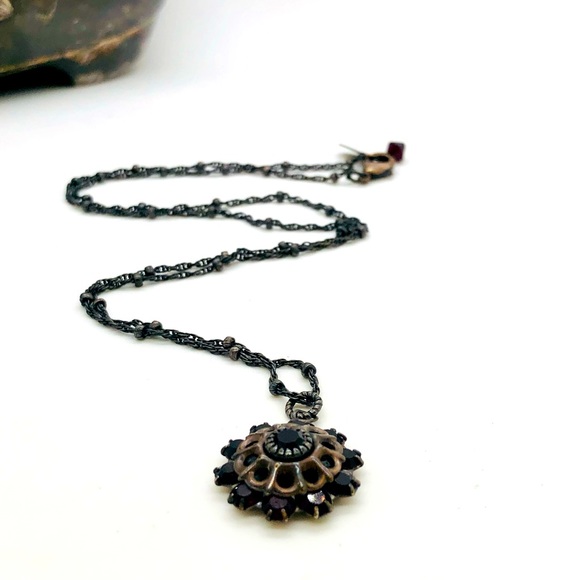 Vintage LIZ PALACIOS Garnet Necklace 🥀 - Picture 15 of 17